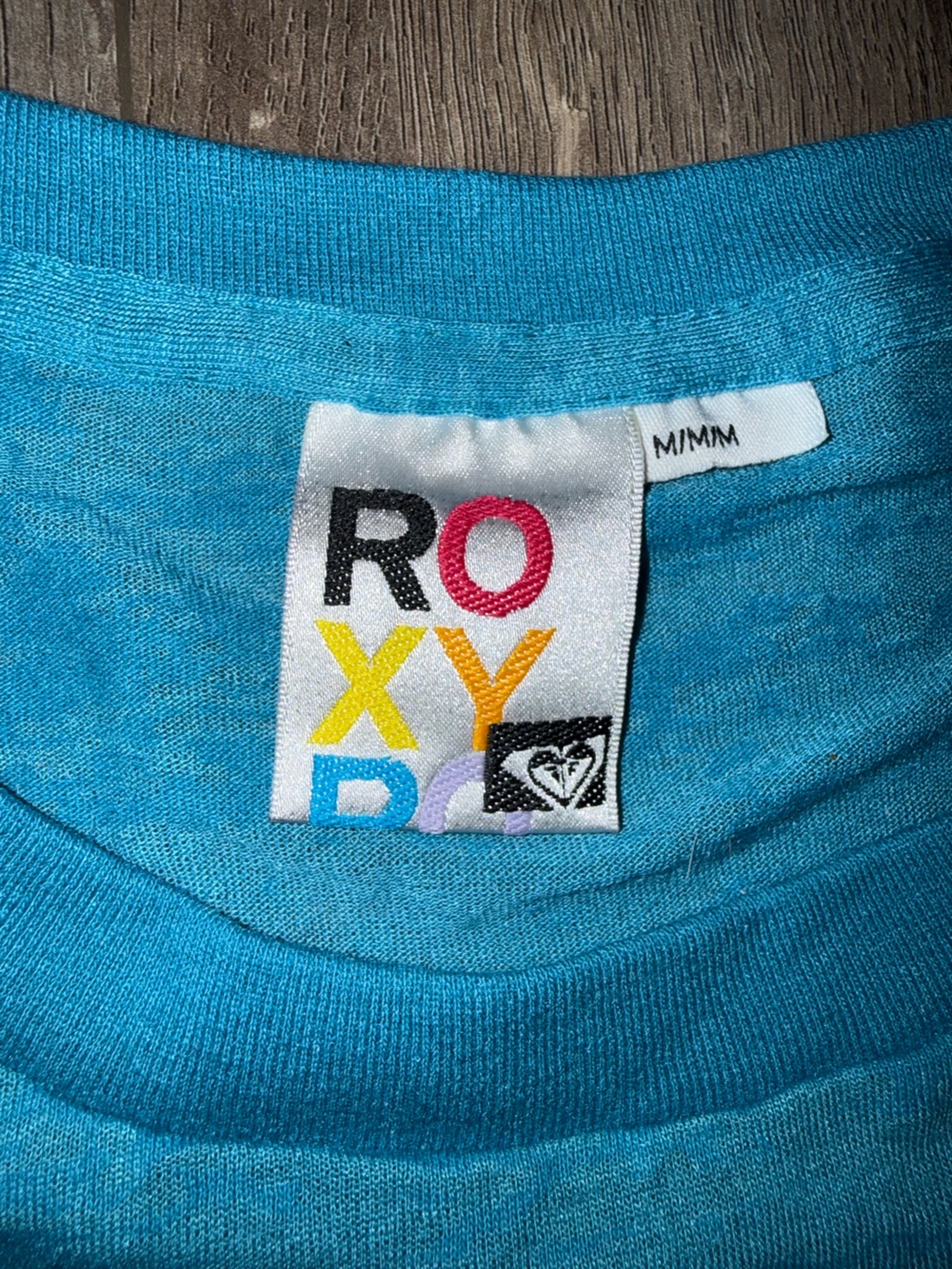 Roxy Teal Short-Sleeve Tee with Pink Floral Design - Picture 3 of 4